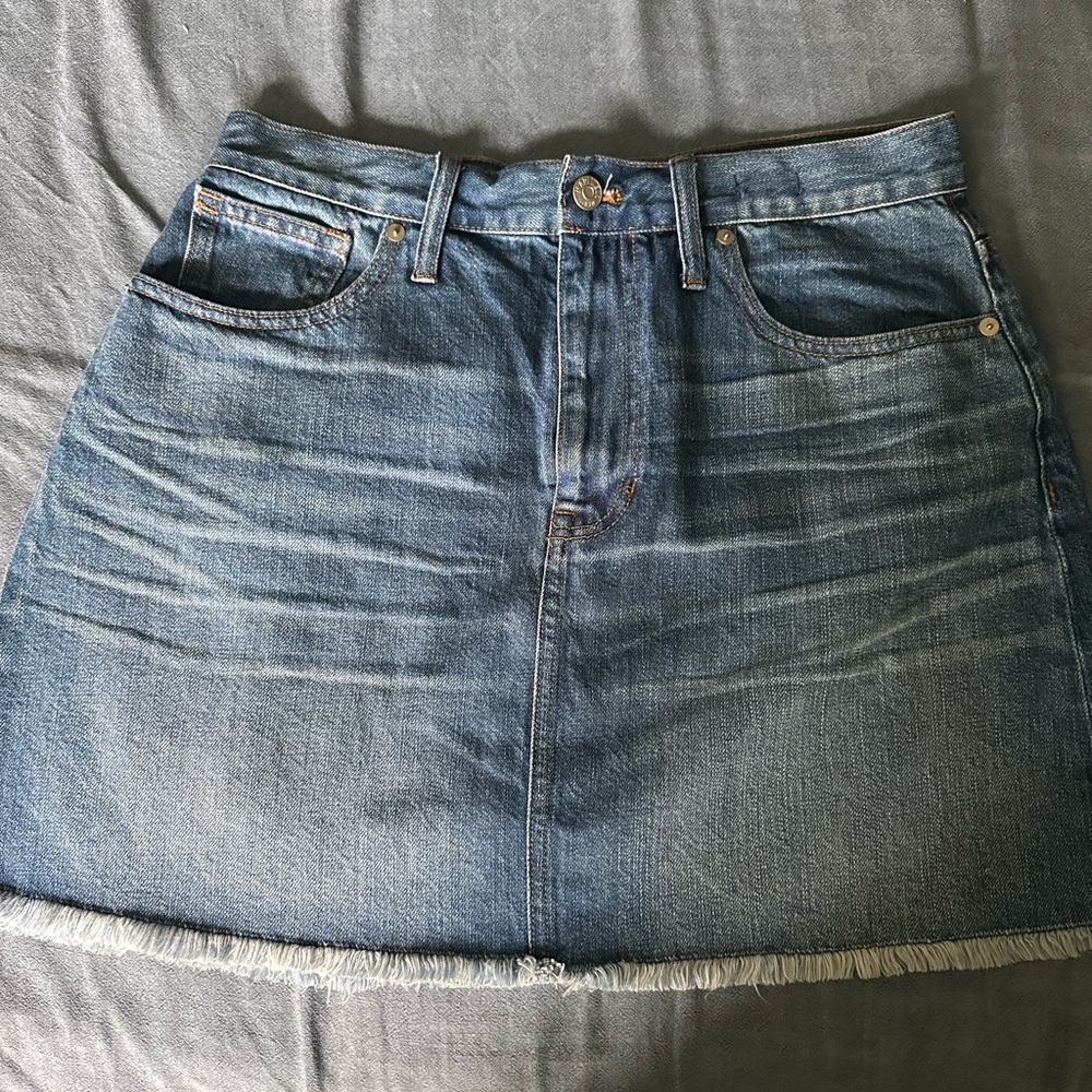 Madewell A-Line Denim Skirt in Blue
